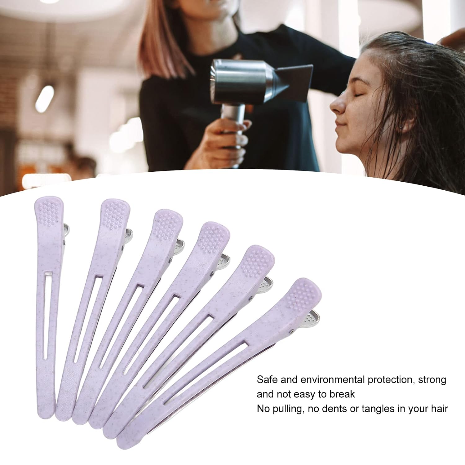 Set of 12 Professional Hair Clips for Styling and Sectioning, Non Slip Duck Billed Hair Clips with Silicone Band, for Hairdressers Women Men, Salon and Home Hair Cutting, Suitable,