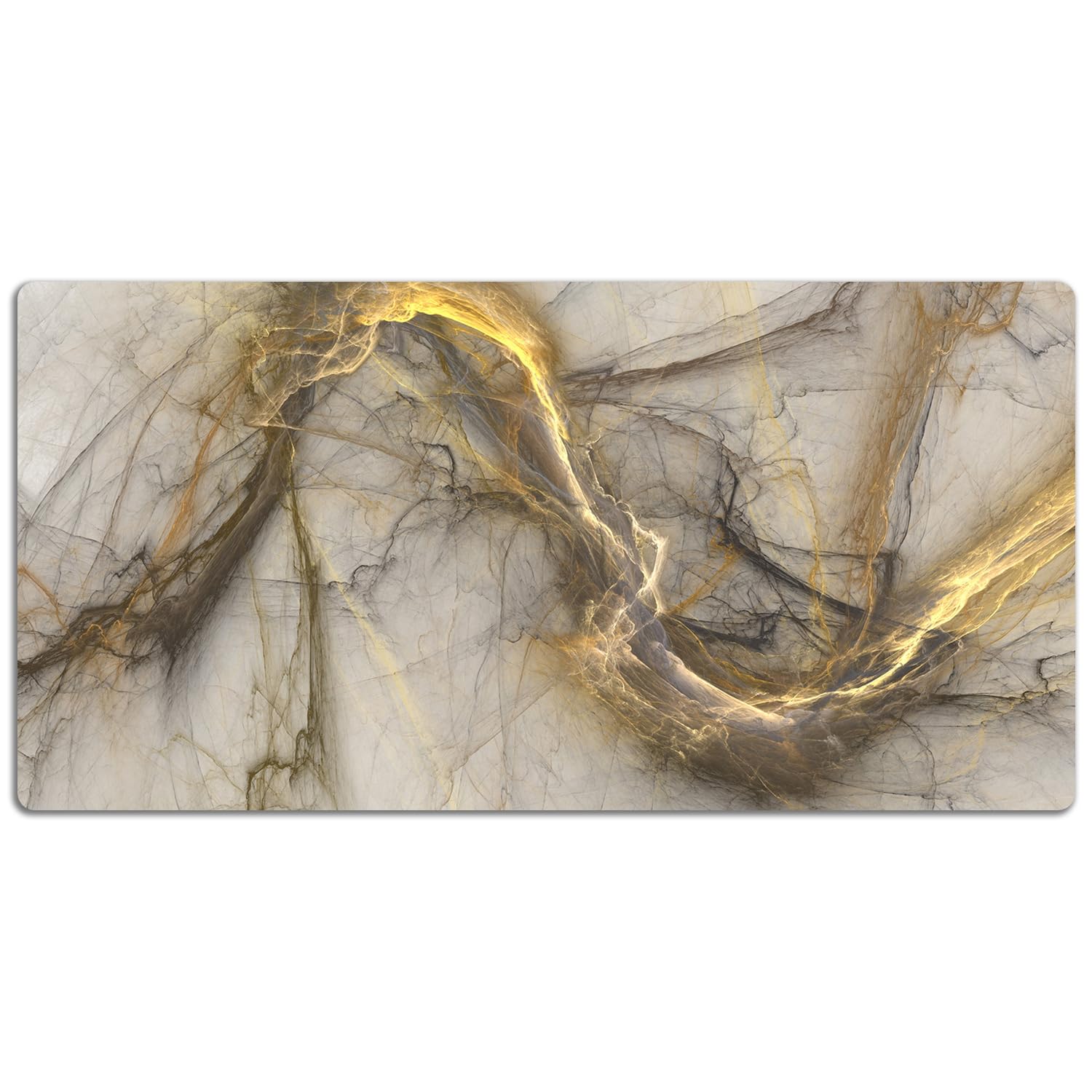 Sottomano da Scrivania 120x60 cm in Vinile PVC Protezione e Decorazione Facile da Pulire Superficie Protettiva per Ufficio e Casa Antiscivolo Impermeabile - marmo dorato