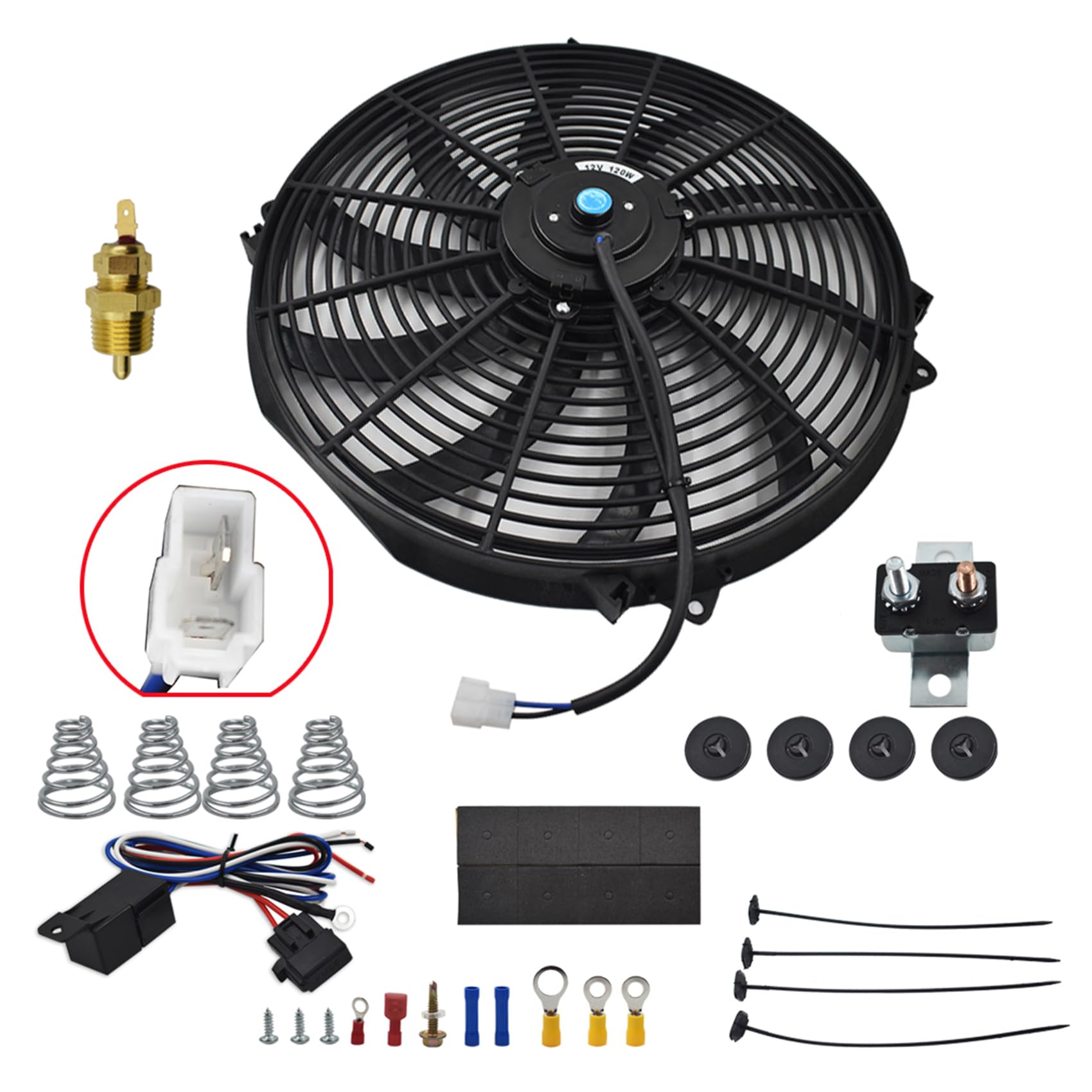 labwork Kit relais de câblage pour radiateur électrique de 40,6 cm - 3000 + CFM, noir