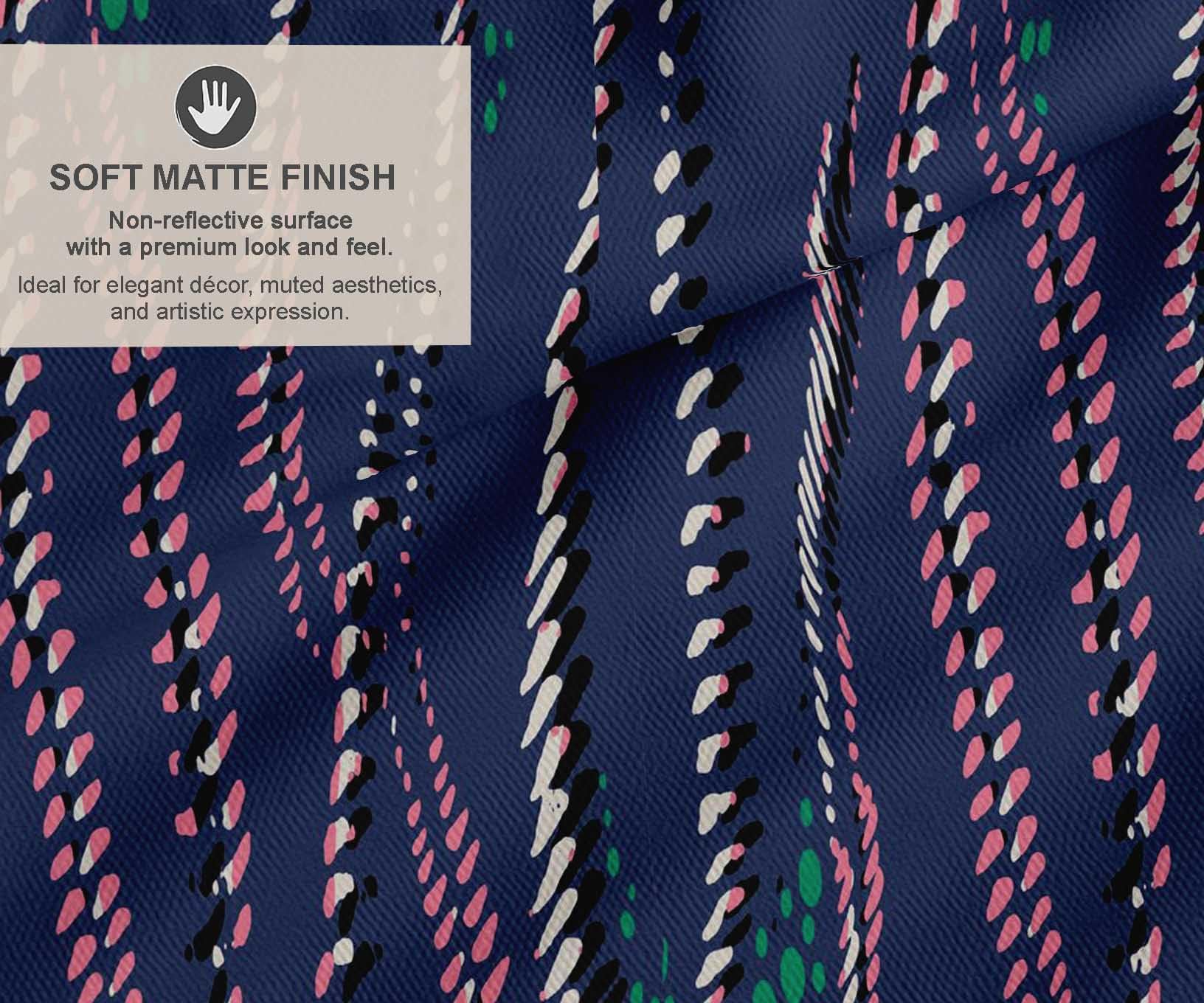 Soimoi Tela de lona de algodón estampada de | Estampado texturizado - Azul | 142 cm de ancho | Por 10 metros | Tela resistente para manualidades y tapicería