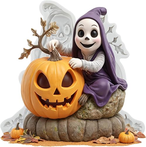 Miniatura 22 de Molde de silicona con calavera de Halloween, moldes de chocolate para decoración de pasteles, decoración de cupcakes, pasta de goma de arcilla de