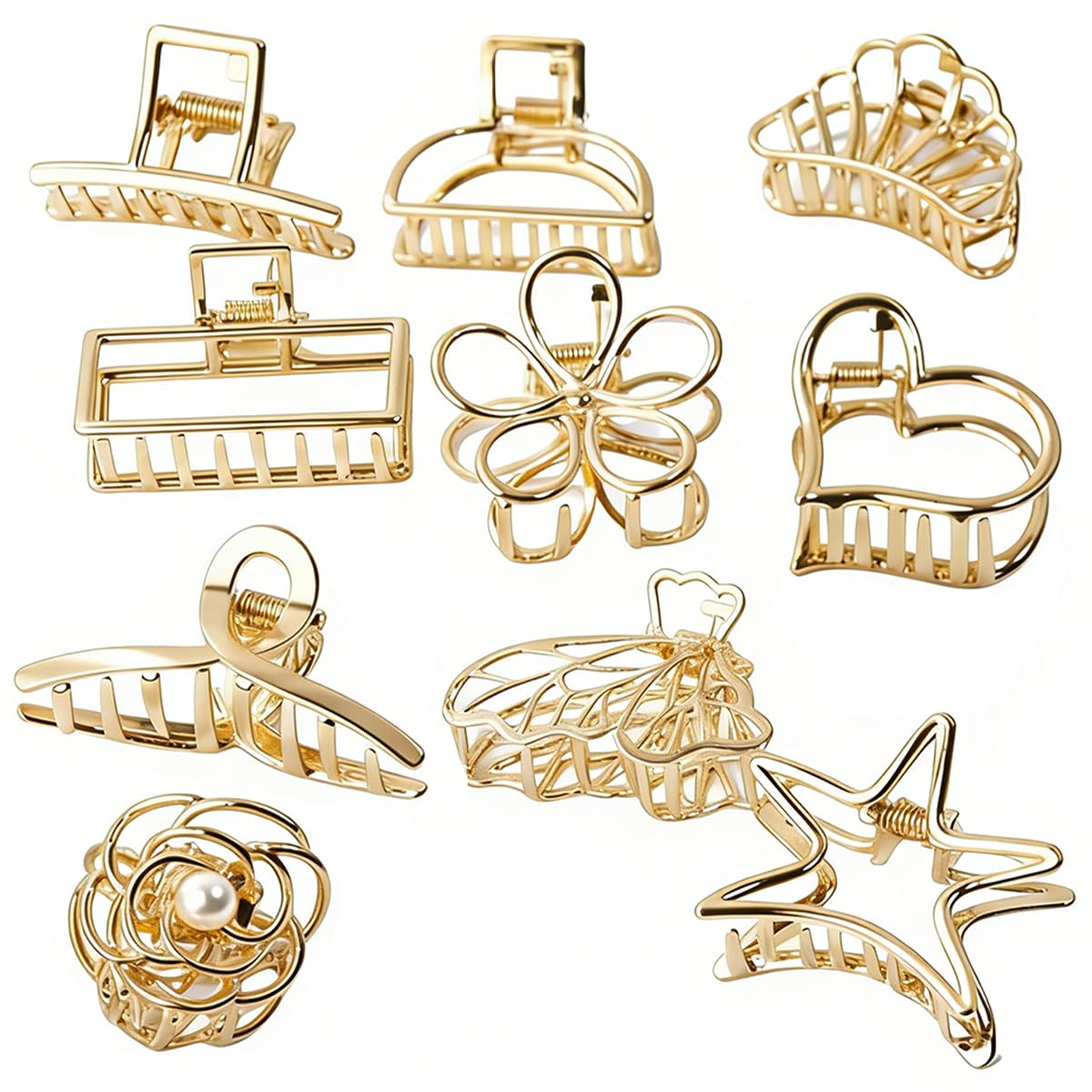 10 Stück goldene Metall-Haarspangen, Mini-Haarklammern, sicherer Alltagshaarschmuck für Frauen und Jugendliche, starker Halt, stilvoll und vielseitig