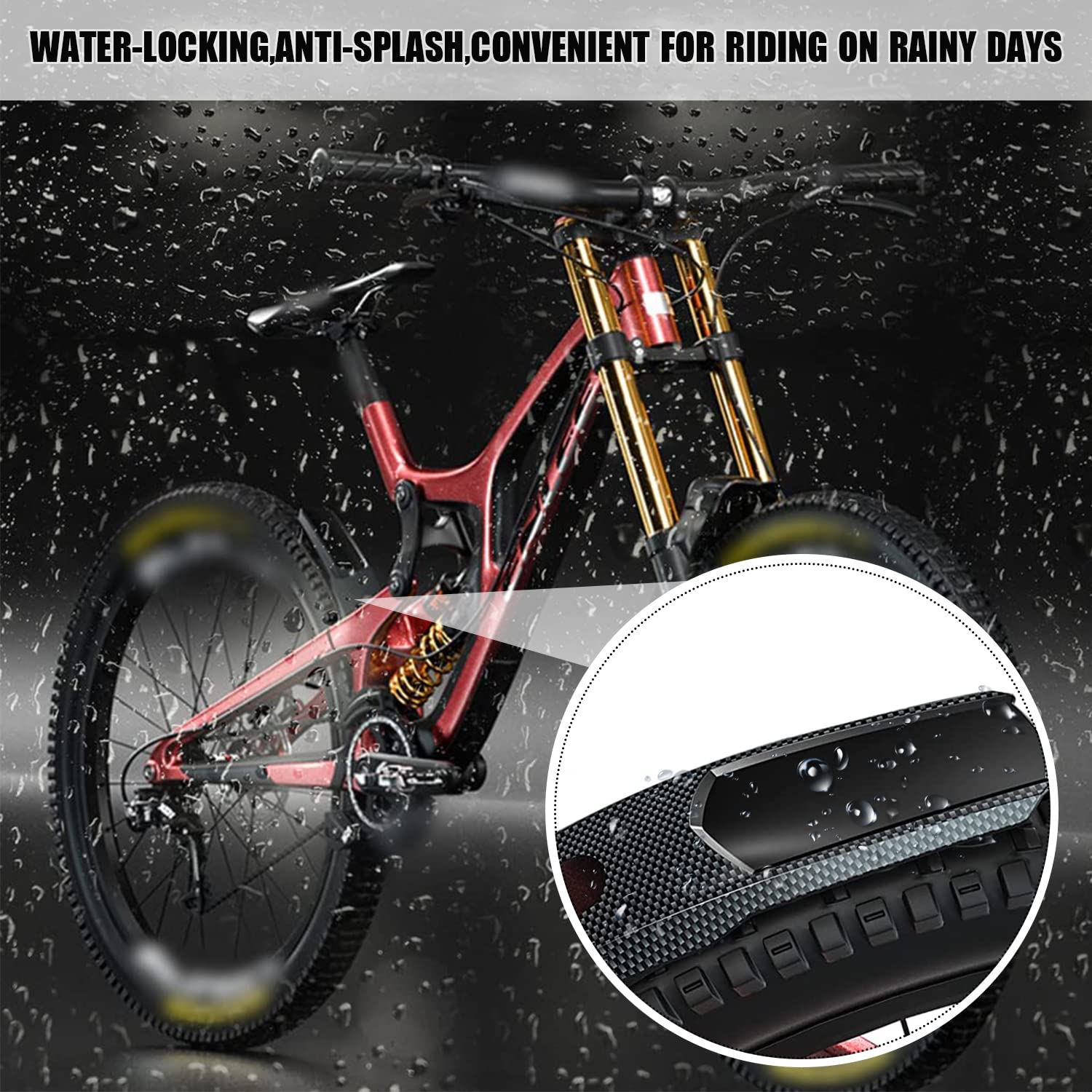 Kit de garde-boue pour vélo - Garde-boue arrière universel et antidérapant pour VTT 24, 26 et 27 Kit de garde-boue pour vélo - Garde-boue arrière universel et antidérapant pour VTT 24, 26 et 27