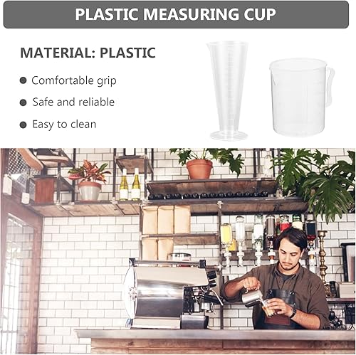 Miniatura 8 de Baluue 12 tazas medidoras de plástico transparentes de 3.4fl oz y 8.5fl oz con báscula vaso graduado, taza de medición líquida, vaso de