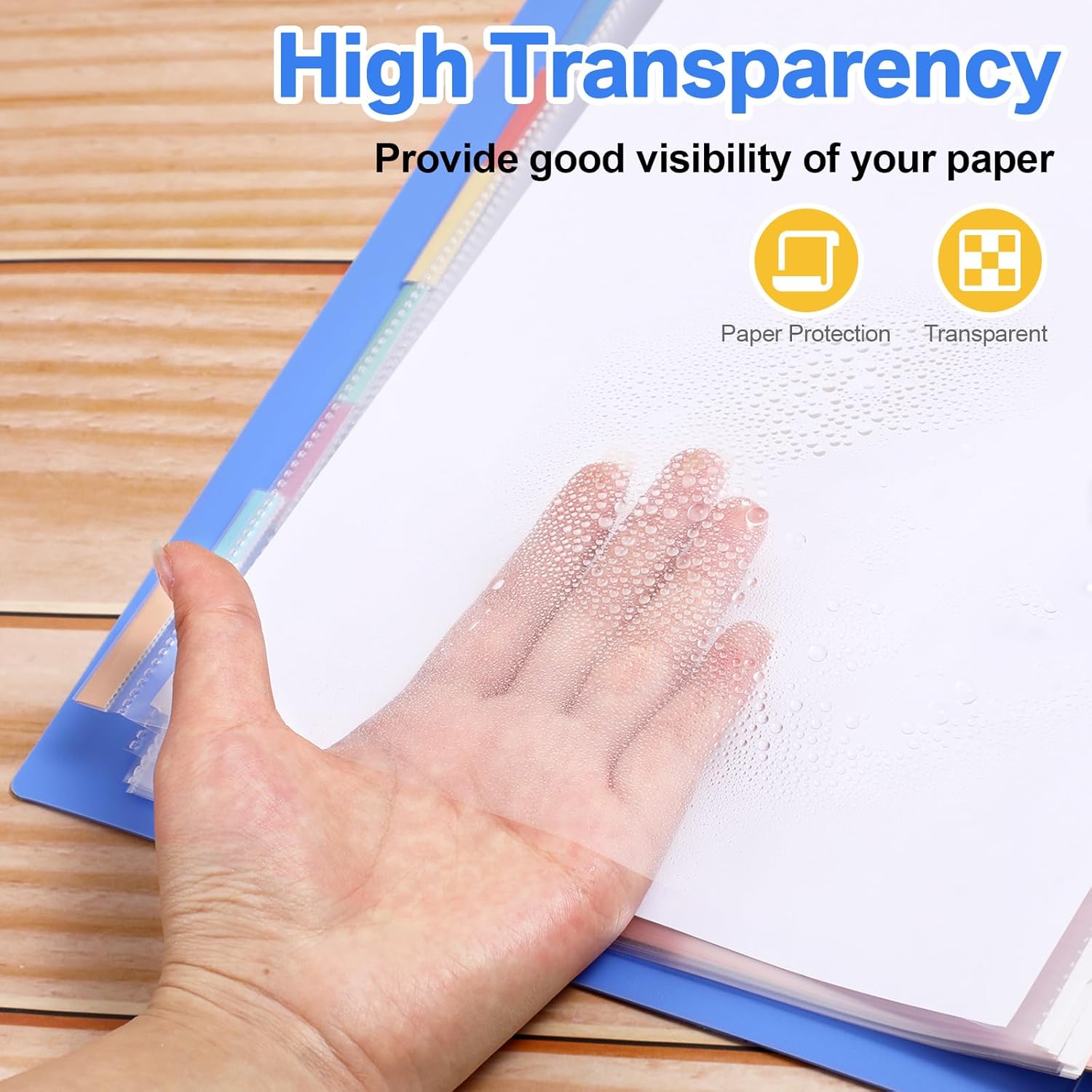 ReliThick 30 Set of 240 Pack Clear Sheet Protectors for 3 Ring Binder with 8 Tab Divider, Letter Size 8.5 x 11 Inch Plastic Sleeves Page Protector for Documents Photos School Office Home Organization