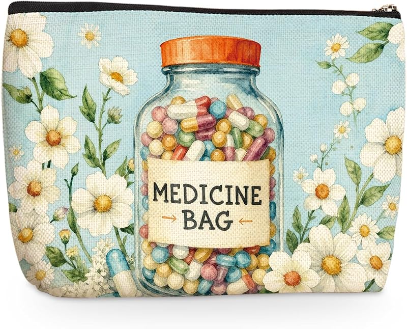 Necessaire Wenboco com zíper, estampa Multicolor 1589, 20,07 x 18,03 x 0,76 cm