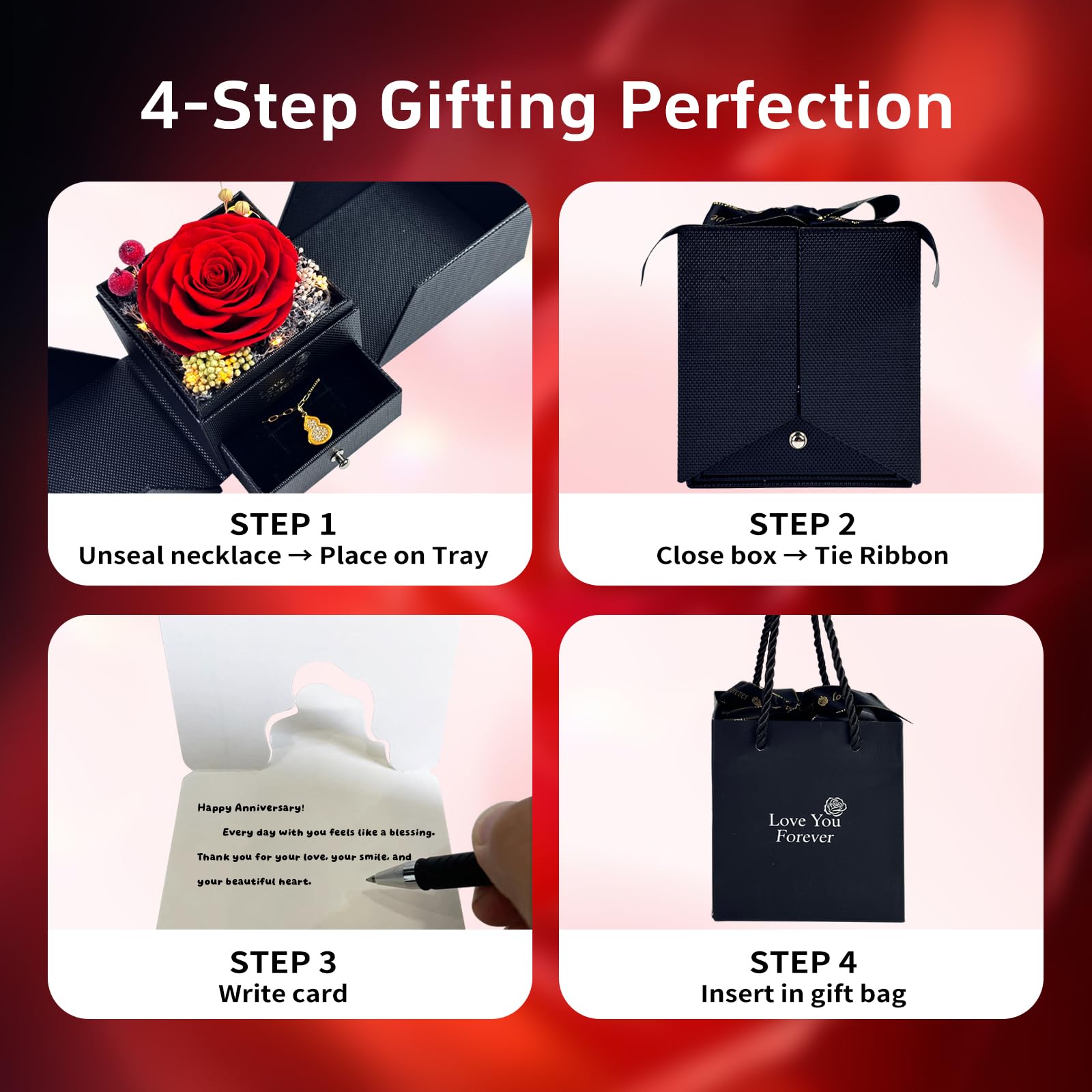 Preserved Real Rose Gift Box, Mothers Day Gifts for Mom, Eternal Flowers for Her Wife, Anniversary for Mom