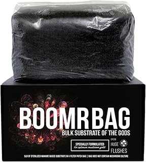 ‘Boomr Bag’ (5 lb) Manure-Based Sterile Mushroom Bulk Substrate | Maximum Yield Formula | Made in USA | Grow Dung-Loving Mushrooms | North Spore