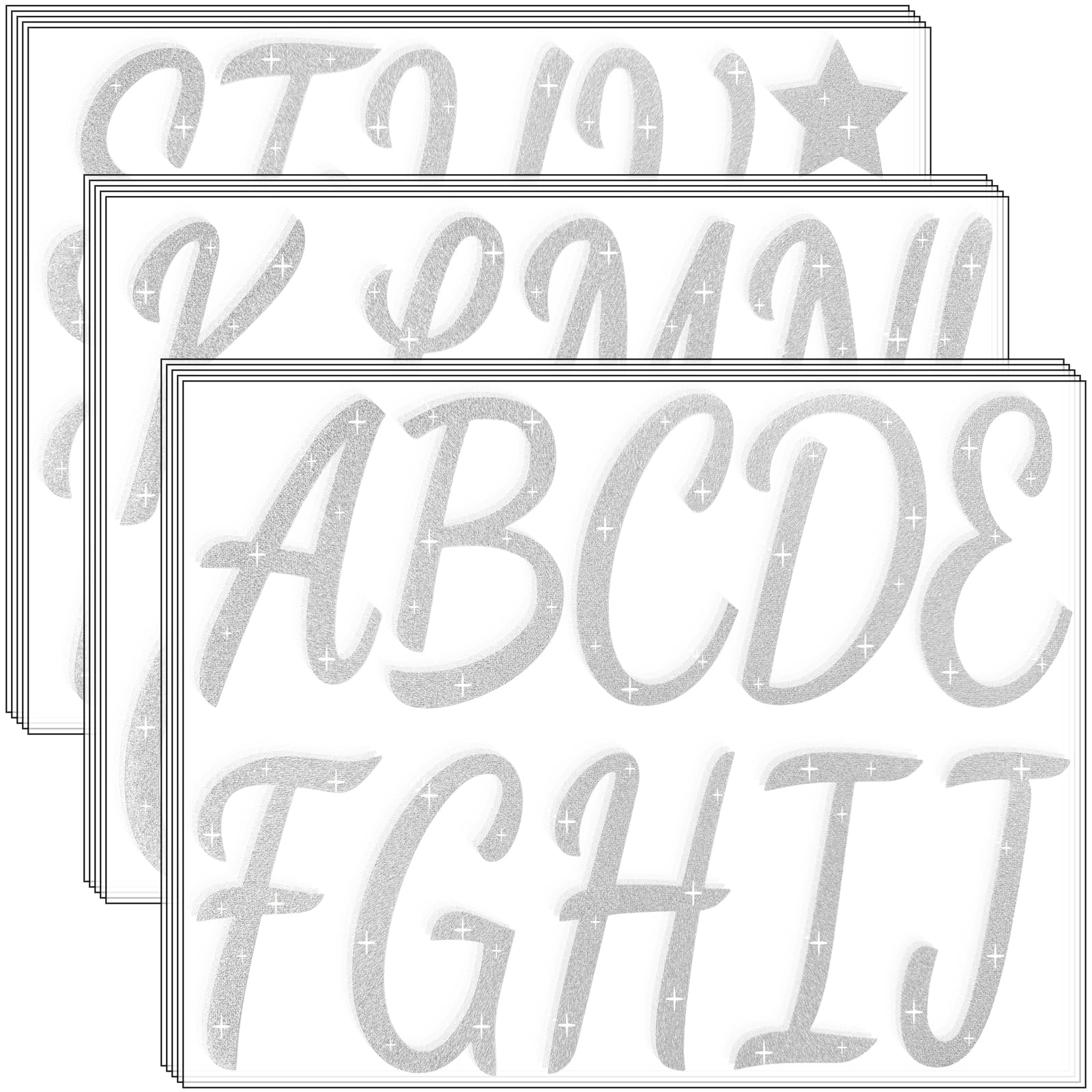 Waynoda 155 Pcs 15 Sheets Bulletin Board Letters 4 Inch Glitter Letter Stickers for Poster Board Stick on Letters for Bulletin Board Classroom School