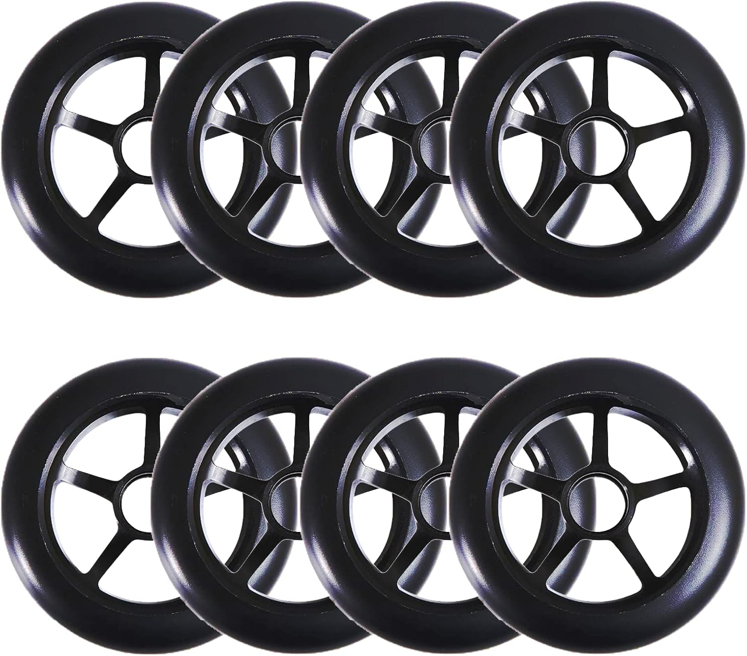 Inline Skate Wheels Outdoor/Indoor 8-Pack Roller Skating Wheels 90A Inline Skate Replacement Wheels for Luggage Wheels Wheels 110mm × 24mm, Blue Black