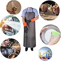 Vista 5 de TonLing Rubber Apron Waterproof with Thick Rubber Gloves for Men and Women, Heavy Duty Chemical Aprons with Adjustable Neck Pad for Dishwashing, Dog