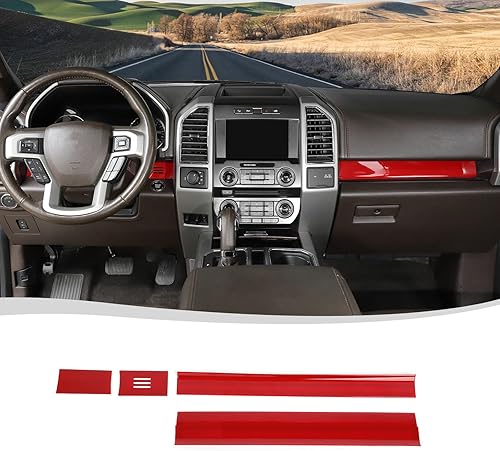 Miniatura 8 de Voodonala Cubierta de panel de consola central para Ford F150 2015-2020 compatible con Ford F150 2015-2020 (ABS, madera negra, 4 piezasjuego)