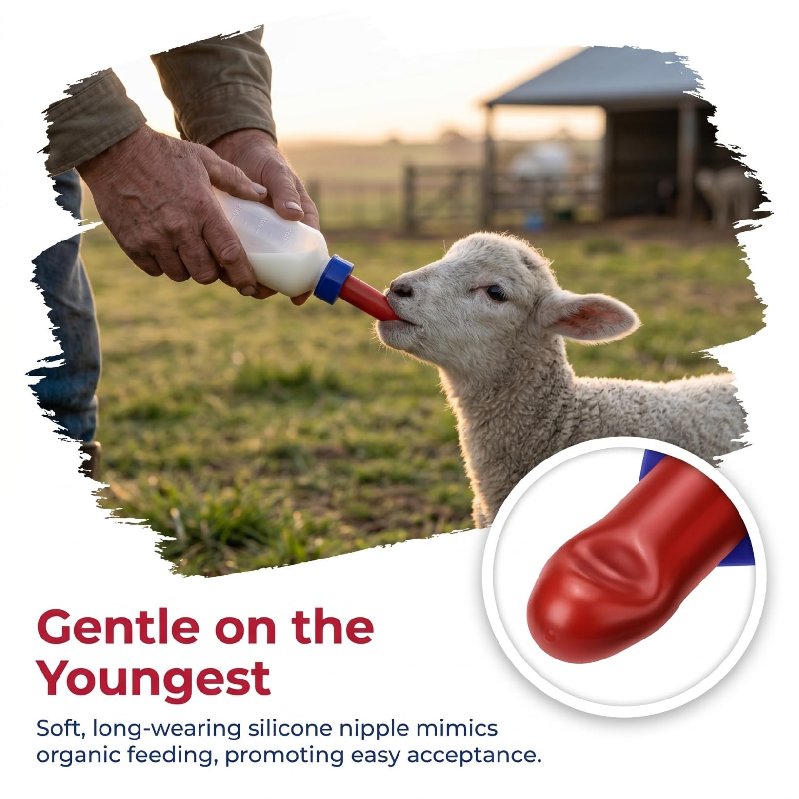 Yardwe Bouteille de traite 500 ml pour veaux, biberon d'élevage nutritif et de lait à nourrir – Idéal pour les petits animaux, les chats, les chiots, les chèvres et les moutons Feeder pratique pour