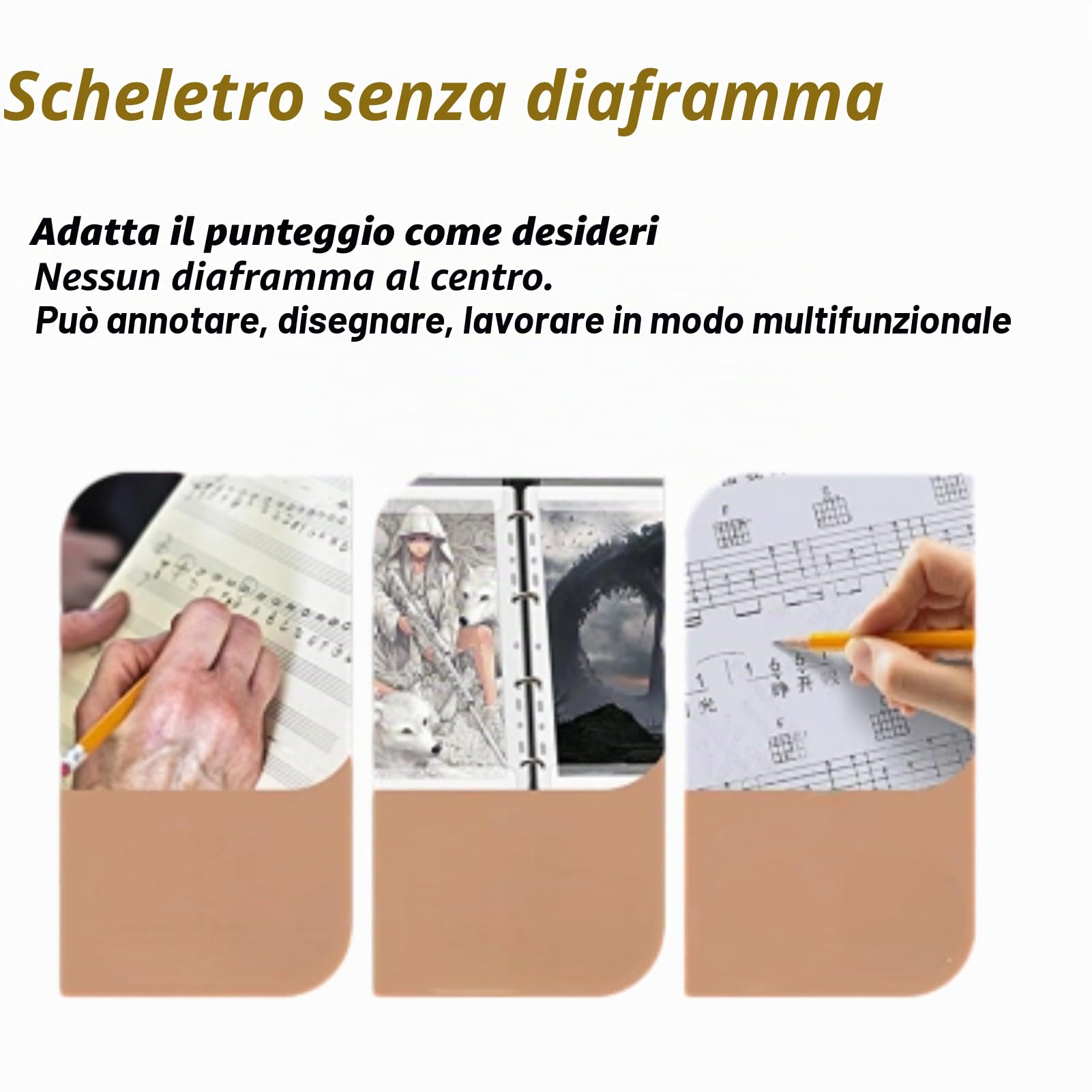 Cartella per Spartiti, 4 Pagine Espandi il Raccoglitore per Spartiti A4 per Pianoforte, Organizzatore Impermeabile per Cartelle Musicali Shell con 12 Pagine Interne, per Contenere Spartiti e Archiviar
