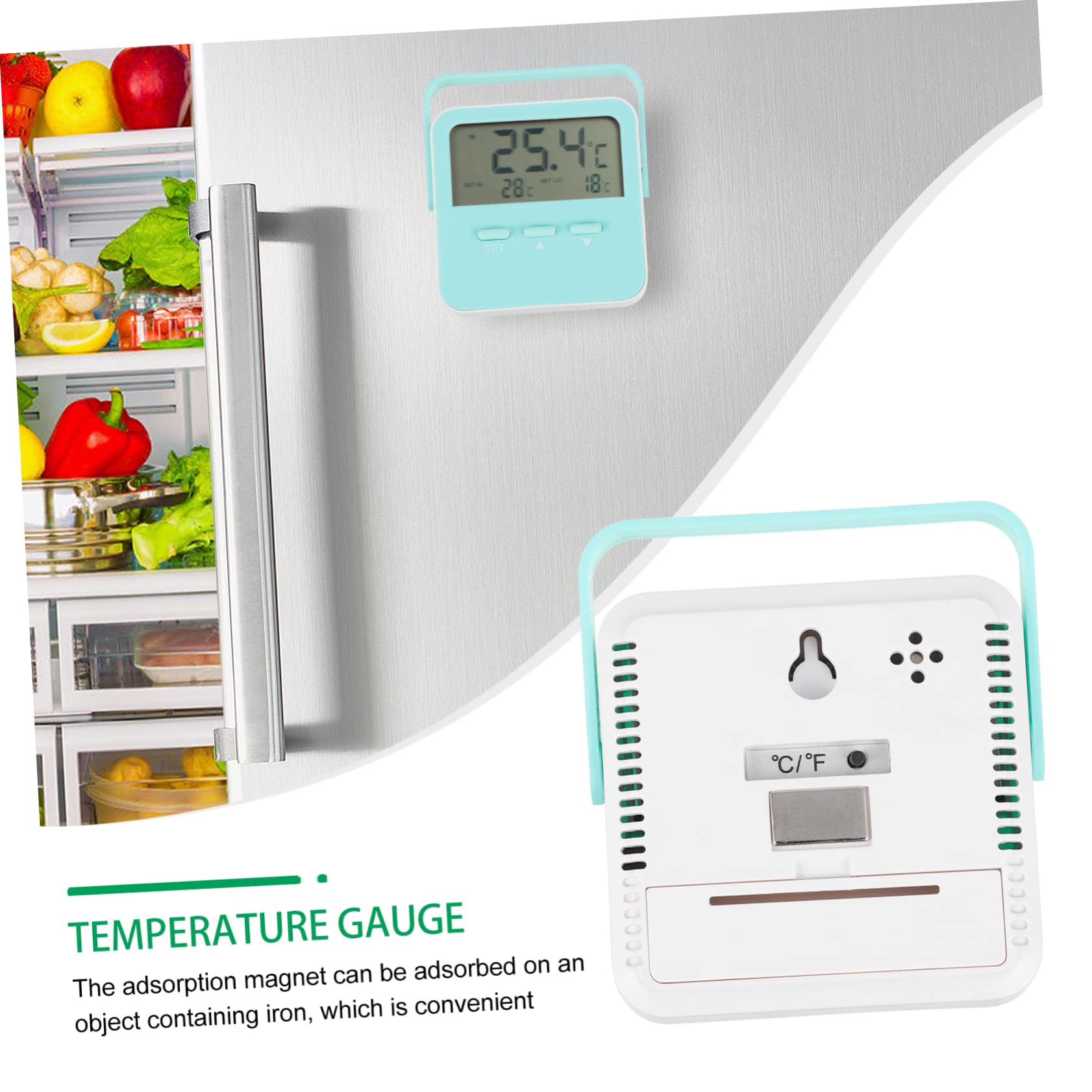 HANABASS 3stücke Thermometer Digitales Display Temperaturmessgerät Mit Alarmfunktion Magnetisch Für Kühlschrank Und Gefrierschrank Messbereich Bis Einfache Ablesbarkeit Kompakt Und