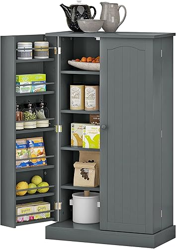 Miniatura 10 de Function Home - Alacena con puertas y estantes ajustables para cocina, sala y comedor, despensa de estilo rústico, 41 pulgadas, gris