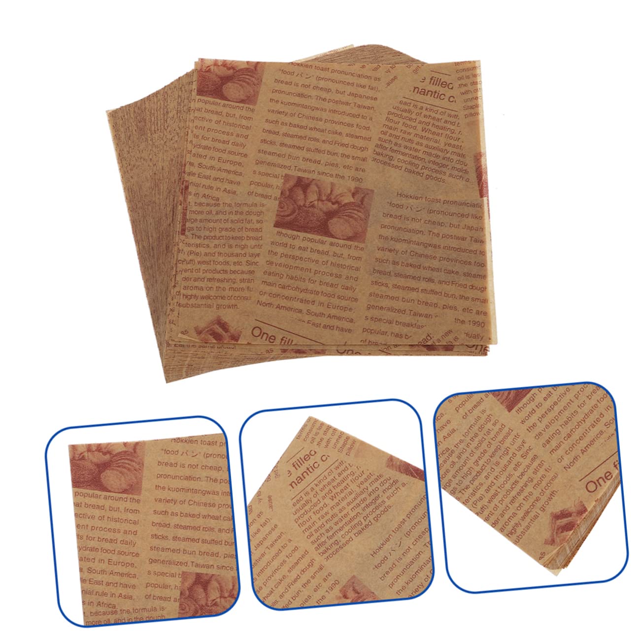 Papel de Horno Antigrasa 38x28cm, 200 Piezas de Papel