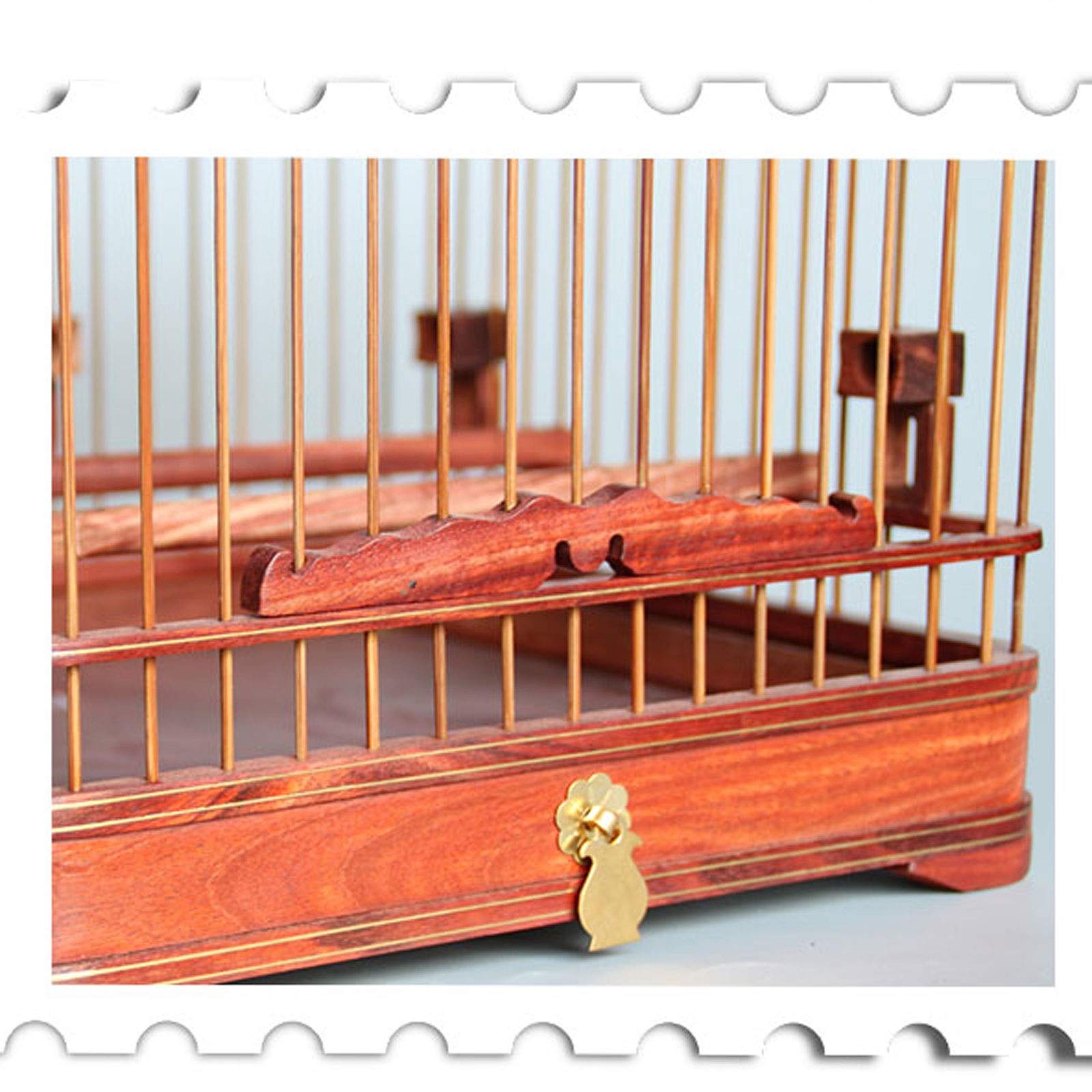 Gabbia per Uccelli e Pappagalli Modificato Tradizionale Stile Cinese Bird Cage Classic Square Carving Bird Carrier Garden Decor per Canarini, Cocorite e Uccelli Esotici