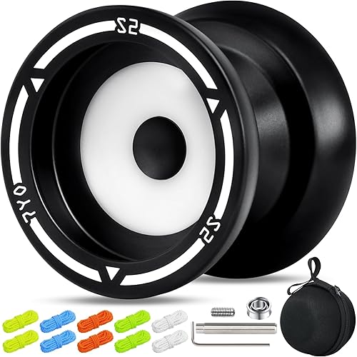 7YO Yoyo S2 Responsive Yoyo para niños de 8 a 12 años, Yoyo profesional de giro de dedos con doble función + 10 cuerdas de yo, funda, herramientas