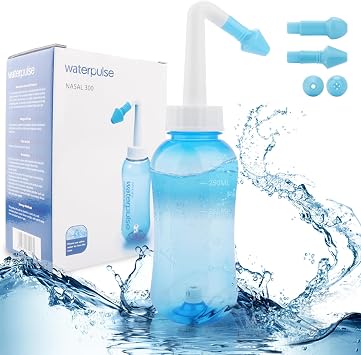 Nasal Wash Bottle Neti Pot Sinus Rinse 300ml Nose Wash Cleaner Sinus Rinse Bottle for Effective Nasal Irrigation BPA Free, Blue