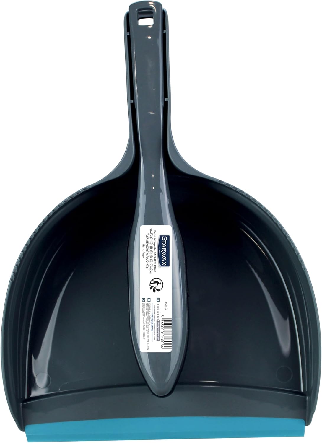 STARWAX - Rubber Dustpan and Brush Set – Grabs Dirt, Hair and Liquid Messes – Durable and Wear-Resistant – French Design