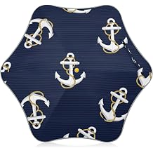 Joisal Cool Kids Umbrella Girls Long Handle Travel Boy Umbrellas for Rain Toddlers Uv Protection Sun Umbrellas Upf 50 Nautical Anchor Navy Blue 90x65cm / 35.5x25.6in