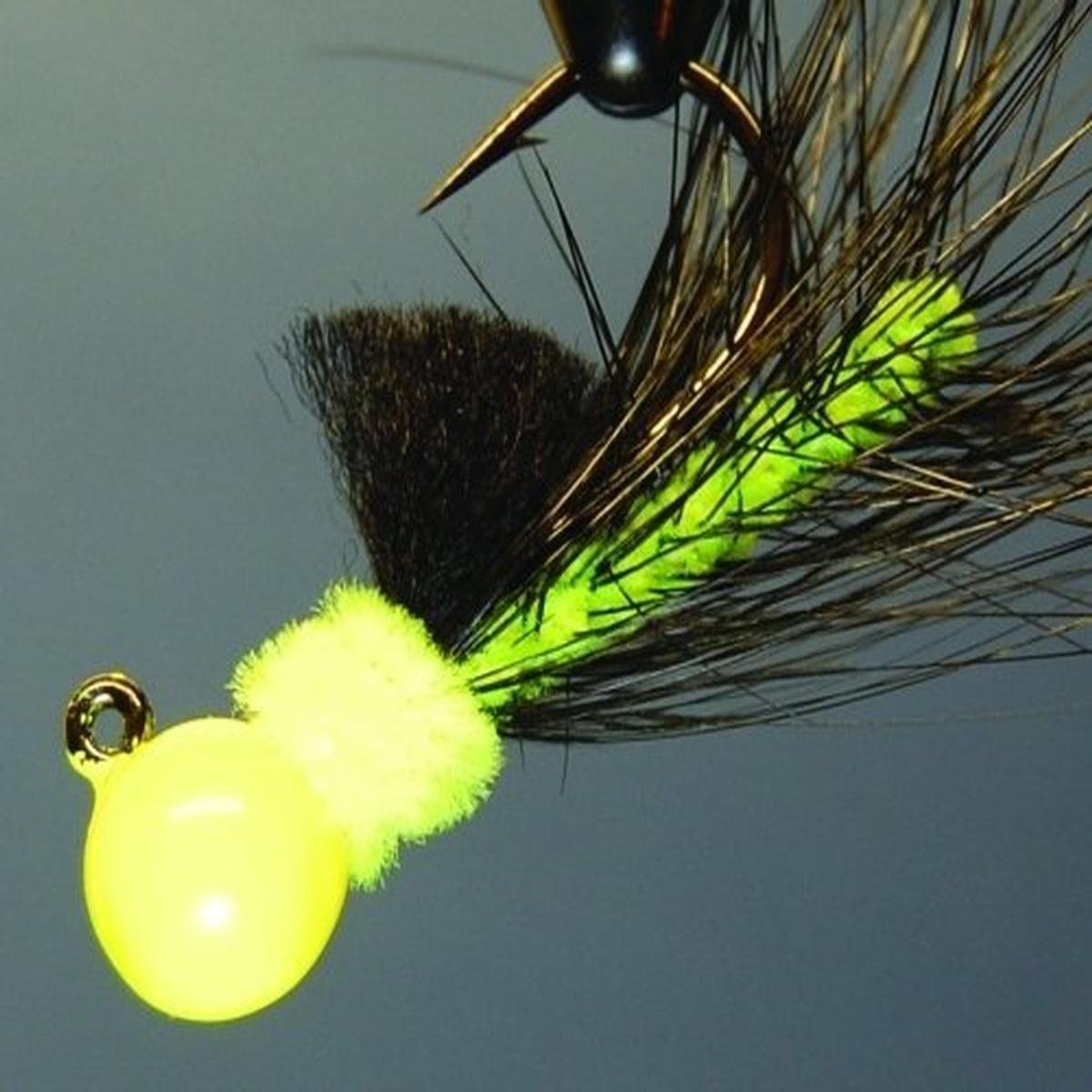 AeroJigHackle Series Jigs 1/8 oz. - Chartreuse Black