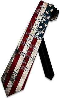 Flag Ties Mens Pledge of Allegiance Necktie Statue of Liberty Tie Patriotic Ties