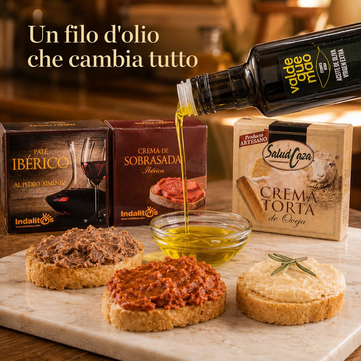 Cesto Gourmet Spagnolo · Salumi e Formaggi Iberico con Vino Tinto 75 cl, AOVE 250 ml, Jamón, Chorizo e Salchichón · Idea Regalo Natale, Pasqua, Compleanno, Aziendale (Mini EVOO, Cesto)