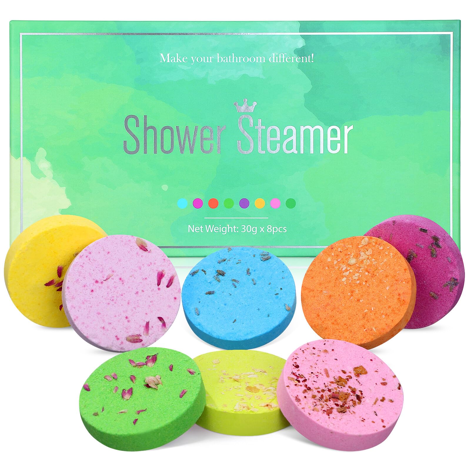 Tableta Aromática de Baño 8 Piezas Sal Marina Verde Claro