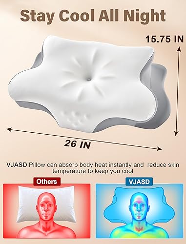 Miniatura 6 de Almohada cervical cervical para dormir de lado, almohadas ergonómicas de apoyo para el cuello de espuma viscoelástica para aliviar el dolor de cuello