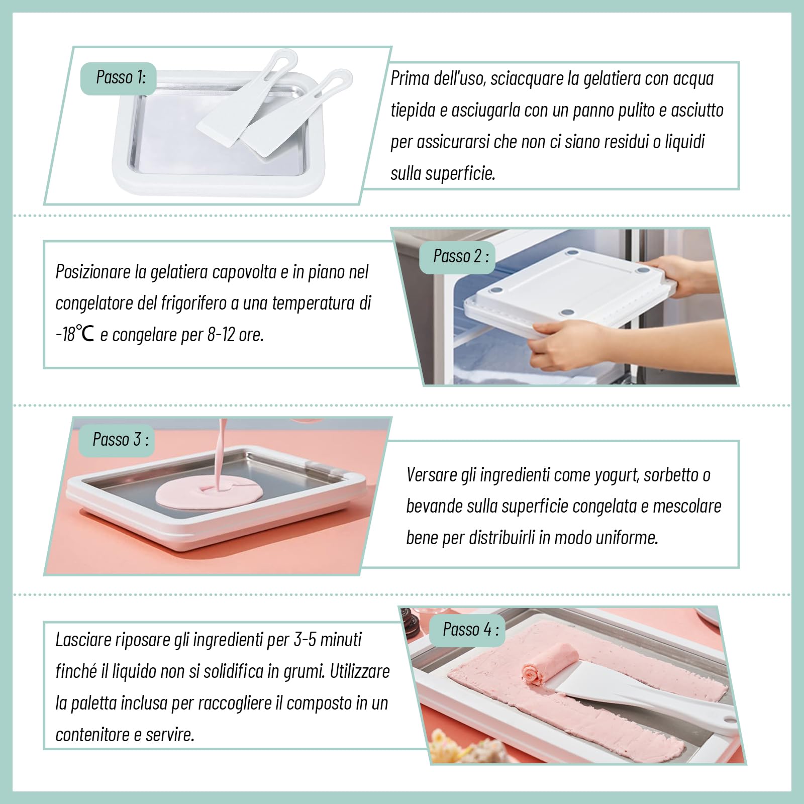Macchina per il Gelato, Gelateria Con 2 Spatole, 26 x 21cm Macchine per gelato Soft Yogurt, gelato fatto in casa fai da te, Macchina Gelato Casa (Bianco, One Size)