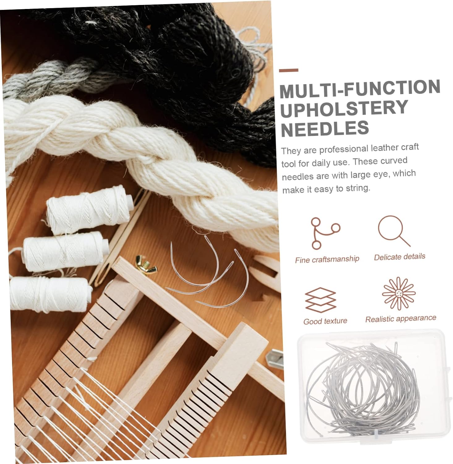 HOODANCOS Machine Needles of C-Shaped Upholstery Needles Self-Threading Heavy Duty for Sewing Projects Repair