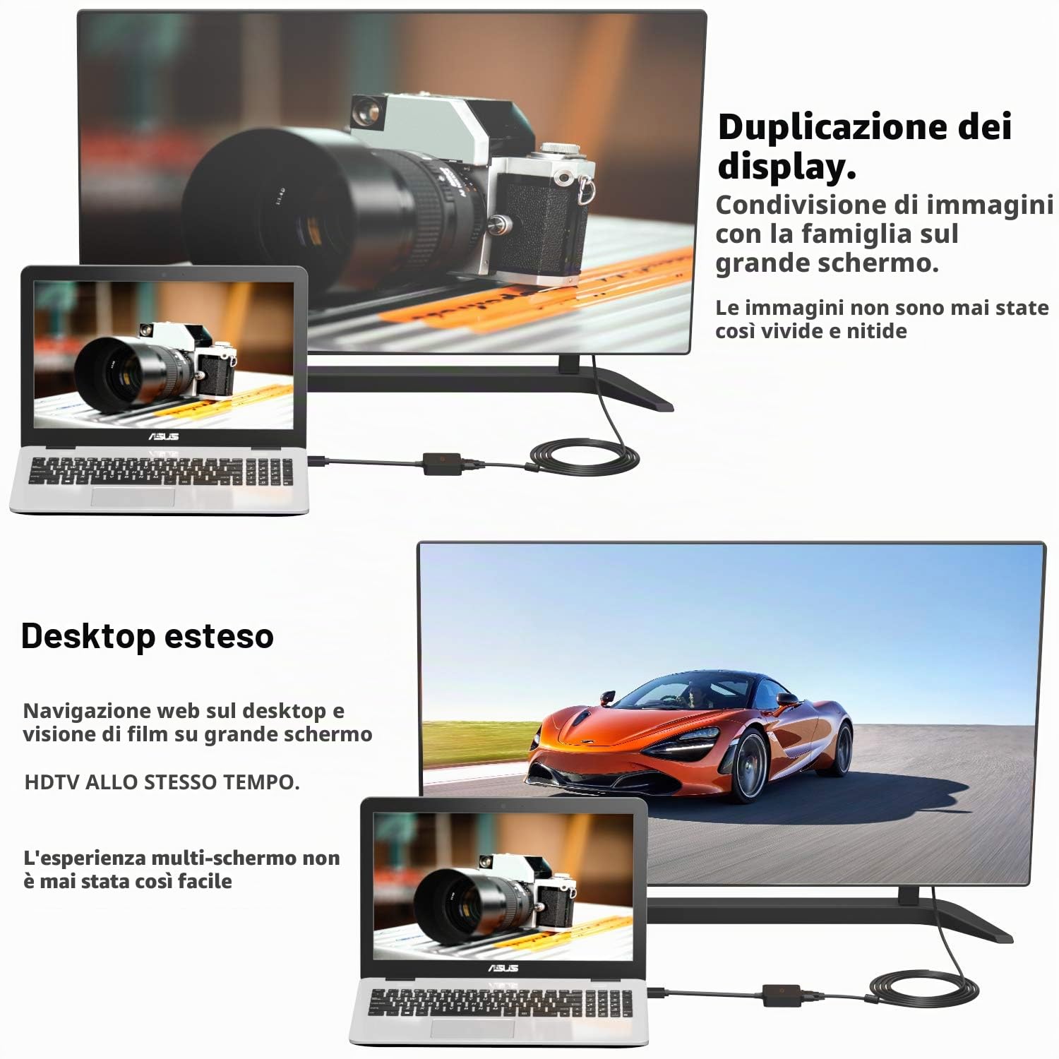 ICZI Adattatore HDMI a VGA, 1080p 60hz Full HD Convertitore HDMI Maschio to VGA Femmina per Computer Portatili, Chromebook, Raspberry Pi, Xbox, Proiettore, Monitor