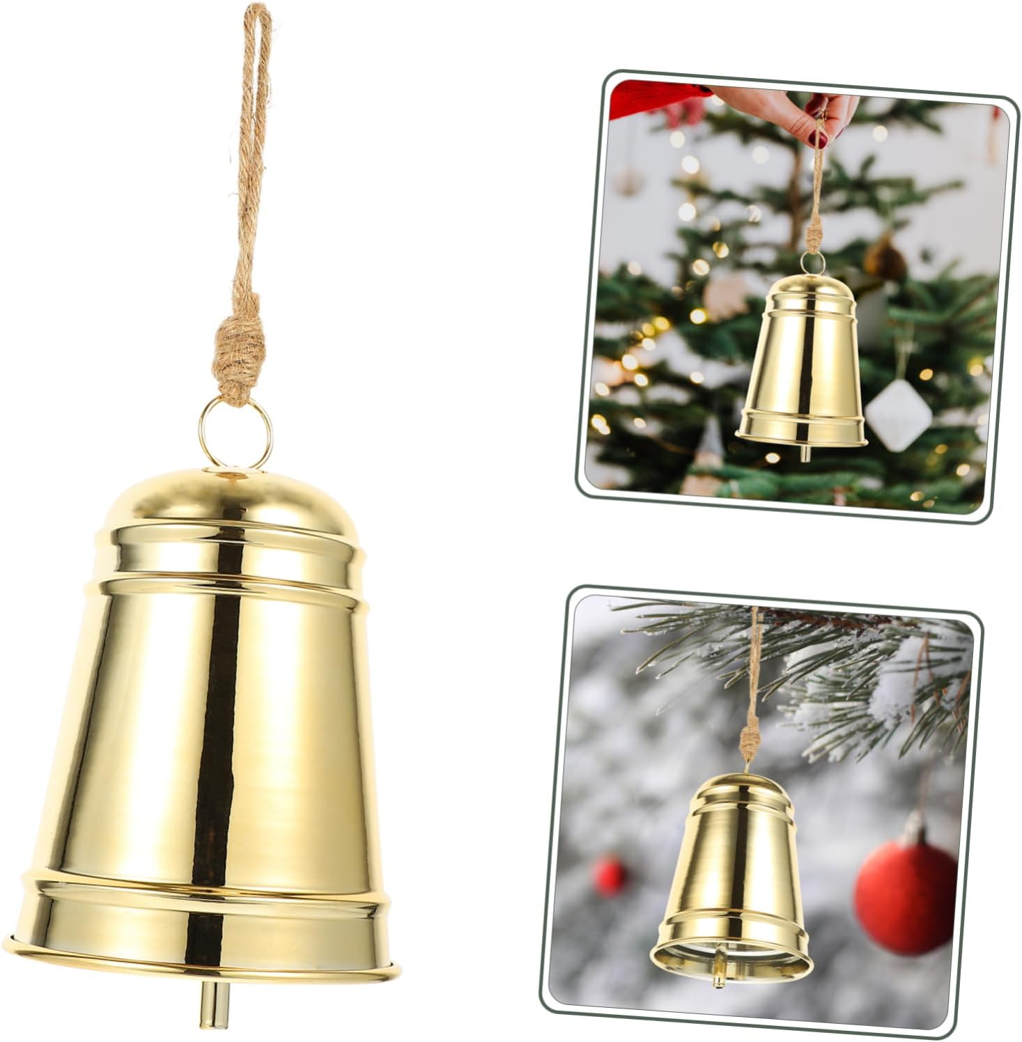 Abaodam Christmas Bell Ornament Pendant Decorative Metal Hanging Bells for Xmas Tree for Holiday Home Decor Cute Lightweight Realistic Design for Festive Celebrations