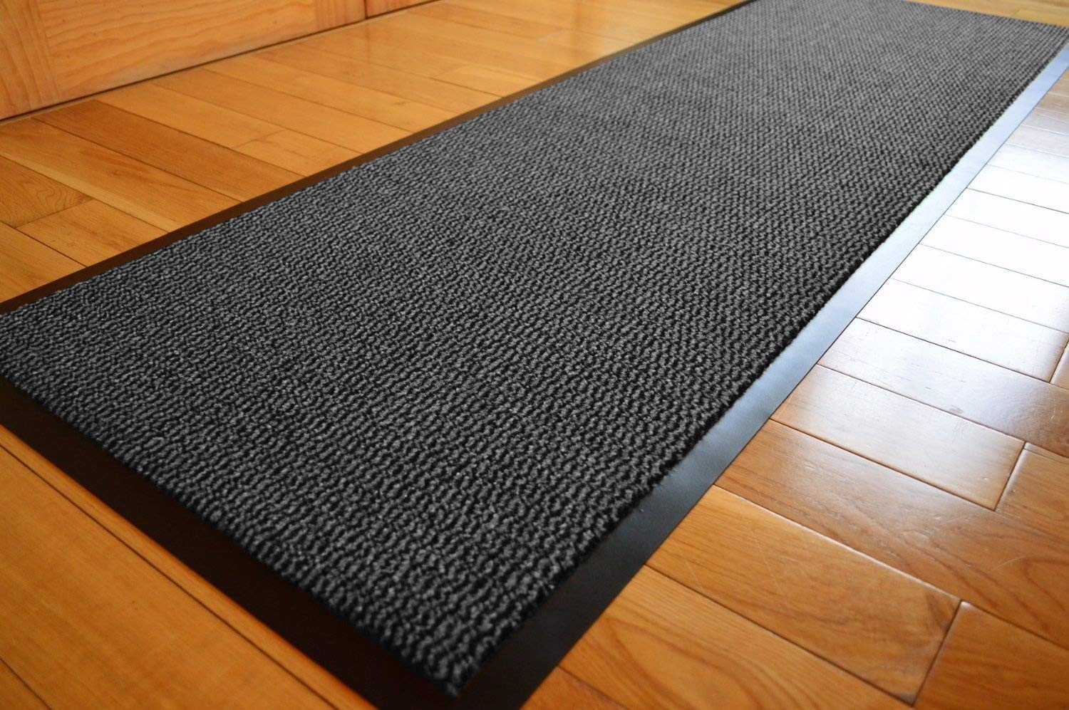 DIRT TRAPPER SMALL MEDIUM LARGE DOORMAT GREY / BLACK ABSORBENT BATHMATS NON SLIP HEAVY DUTY RUG INSIDE OUTSIDE WATERPROOF BARRIER MAT DOOR OFFICE FLOOR KITCHEN RUNNER UTILITY CARPET (50 X 80 CMS) — image 1