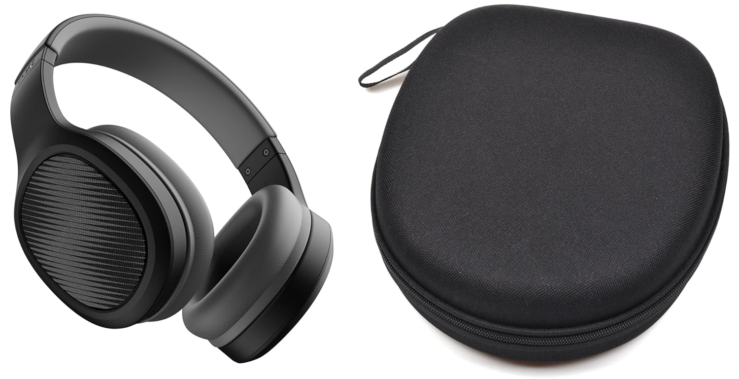 M.G.R.J® Portable Carrying Case Cover for Boat Rockerz 411 (2025 Launch) / Boat Rockerz 460 Wireless Over Ear Headphones (Hard|EVA|Black)