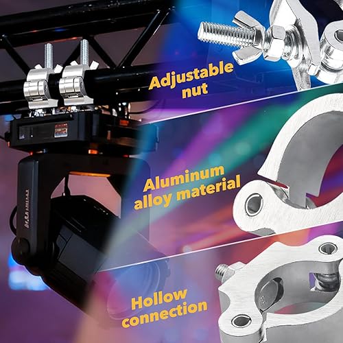 Miniatura 2 de MAD OWL 2 paquetes de abrazaderas para luces, accesorios de iluminación de escenario, abrazadera en O, 1.575-2.047 in, aluminio, carga de seguridad