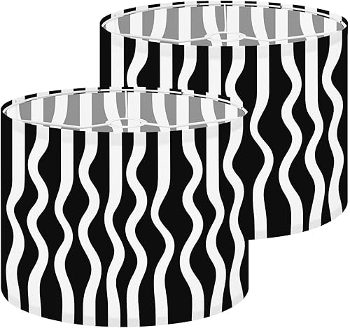 Vista 19 de Lamp Shades Set of 2 Vintage solar boho style Retro 70s style wall sunrise rainbow Minimal Drum lampshades for Floor Lamps Table Lamps Pendant Light