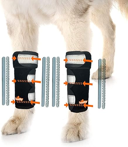 Vista 11 de NeoAlly - Soporte de pierna delantera 3 en 1 para perro, soporte de pierna delantera con inserciones rígidas y de resorte, funda para patas de perro