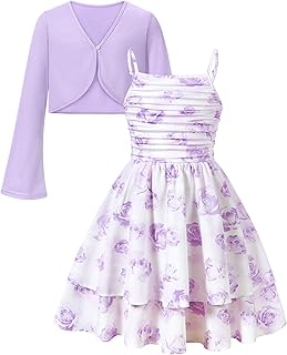 Girls Spaghetti Strap Dresses Flowy Line