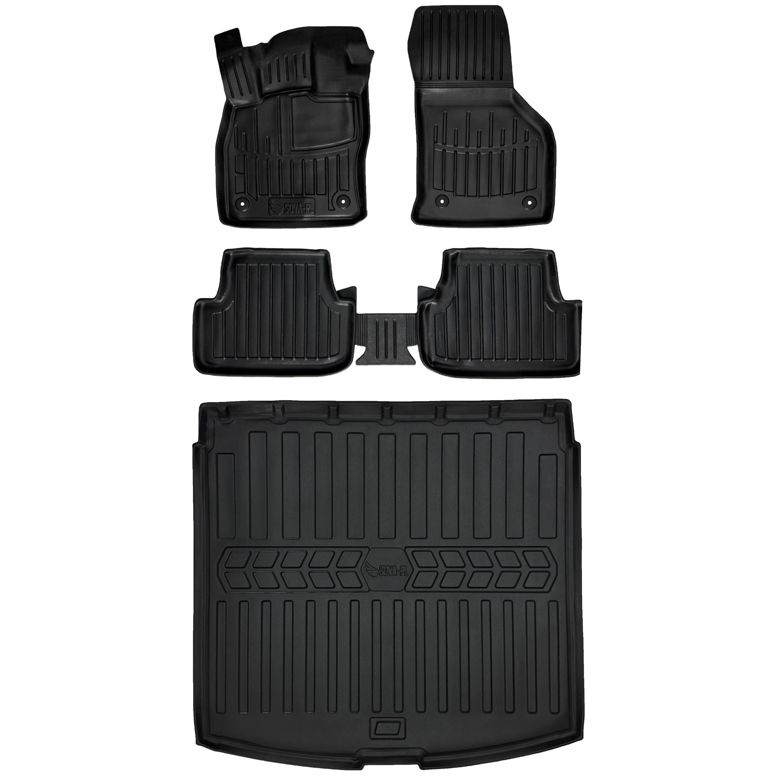 Gumowy zestaw mata i dywaniki pasujące do Seat Leon IV KL1/KL8 (od 2020) kombi, dolna=>