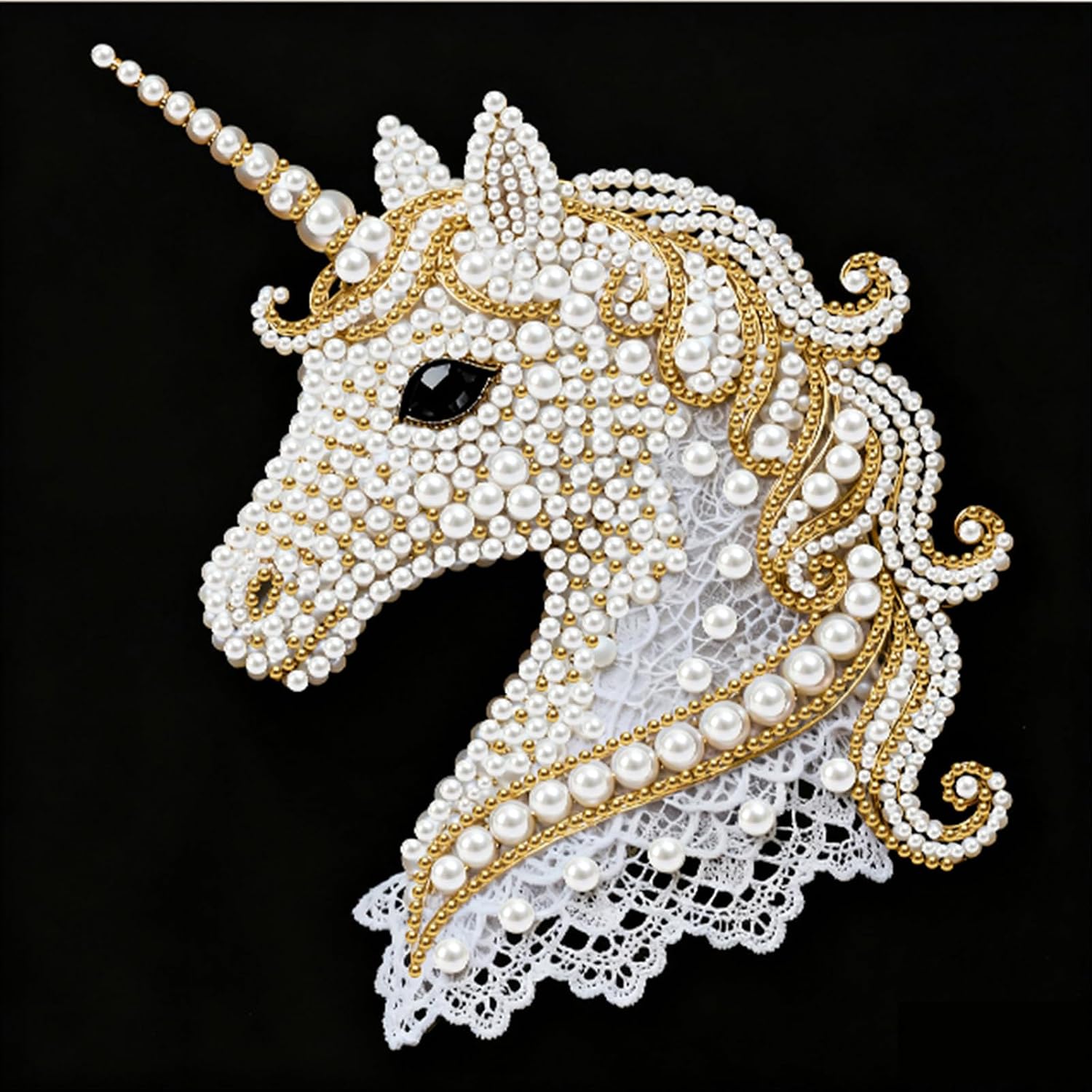 FRANDEK Handmade Unicorn DIY Pearl Art Painting Kit, Shining Diamond Art Craft Full Set with Frame 25x25cm, Tactile Resin Gem Painting for Adults Beginners Relaxation Home Decor