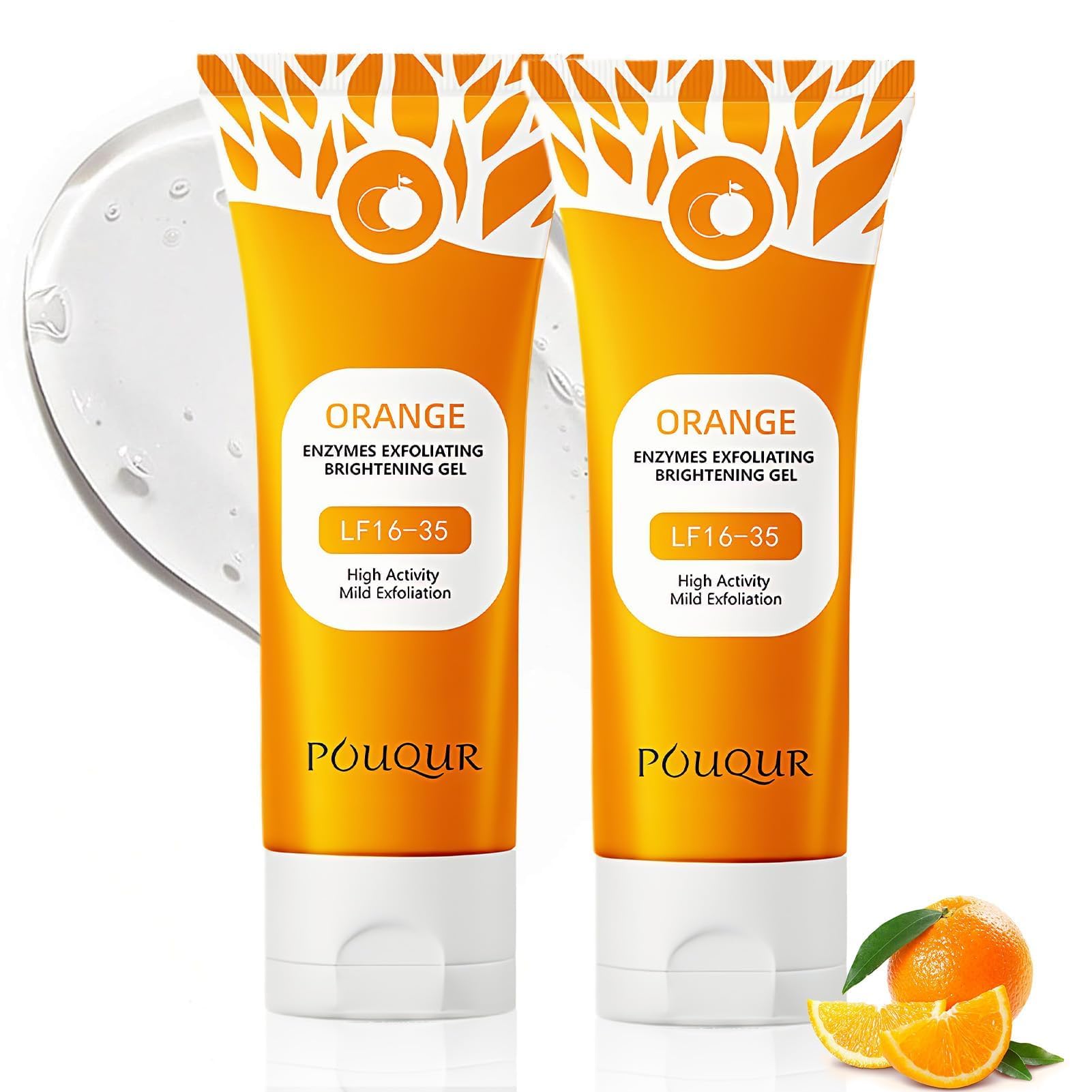 Esfoliante viso naturale all'arancia, Gel esfoliante arancione naturale, Pulizia Profonda e Idratazione per Viso e Corpo, gel esfoliante, nutre e dona (2 pezzi, 100g)