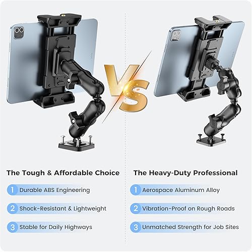 Miniatura 5 de OHLPRO Tablet Mount for Truck - Heavy Duty Drill Base - Tablet Holder for Car Dashboard, iPad Holder for All 5"-13" iPad Pro Samsung Galaxy Kindle