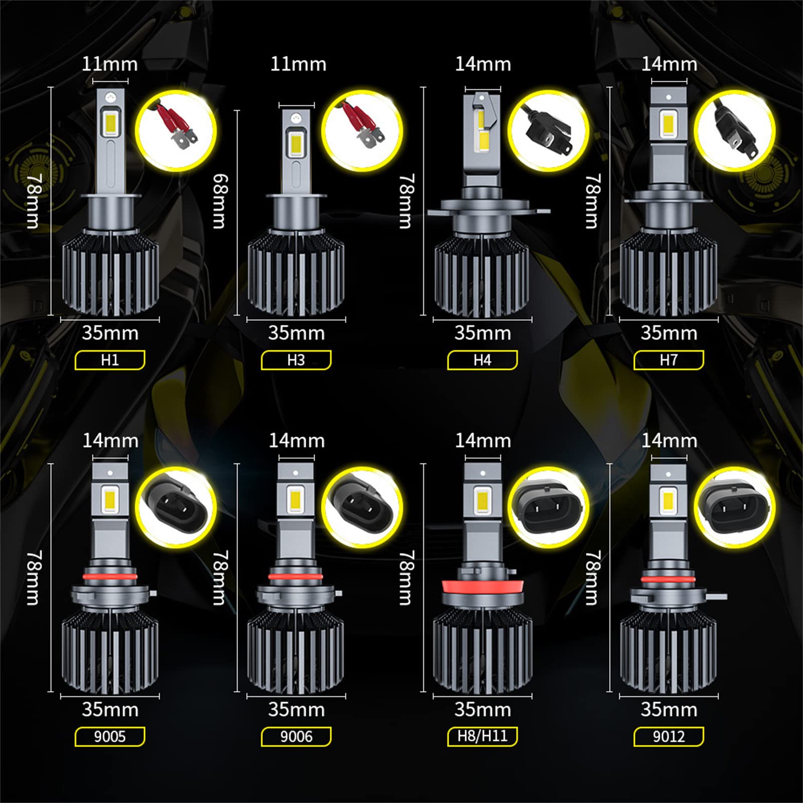 Bombillas LED Para Faros Delanteros De 6500 K, Blanco Frío, Bombillas LED Canbus Para Faros Delanteros De 22000 Lm Por Juego Con Ventilador Silencioso De Refrigeración, Paquete De 2,H7