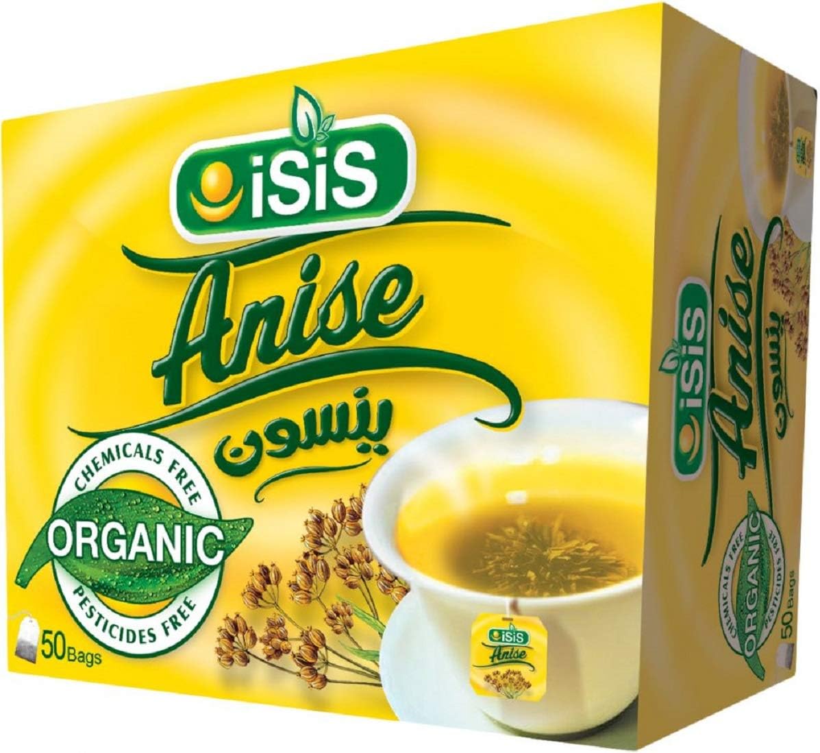 100% Organic Isis Natural Herbal Egyptian Anise Tea - (50 Bags)