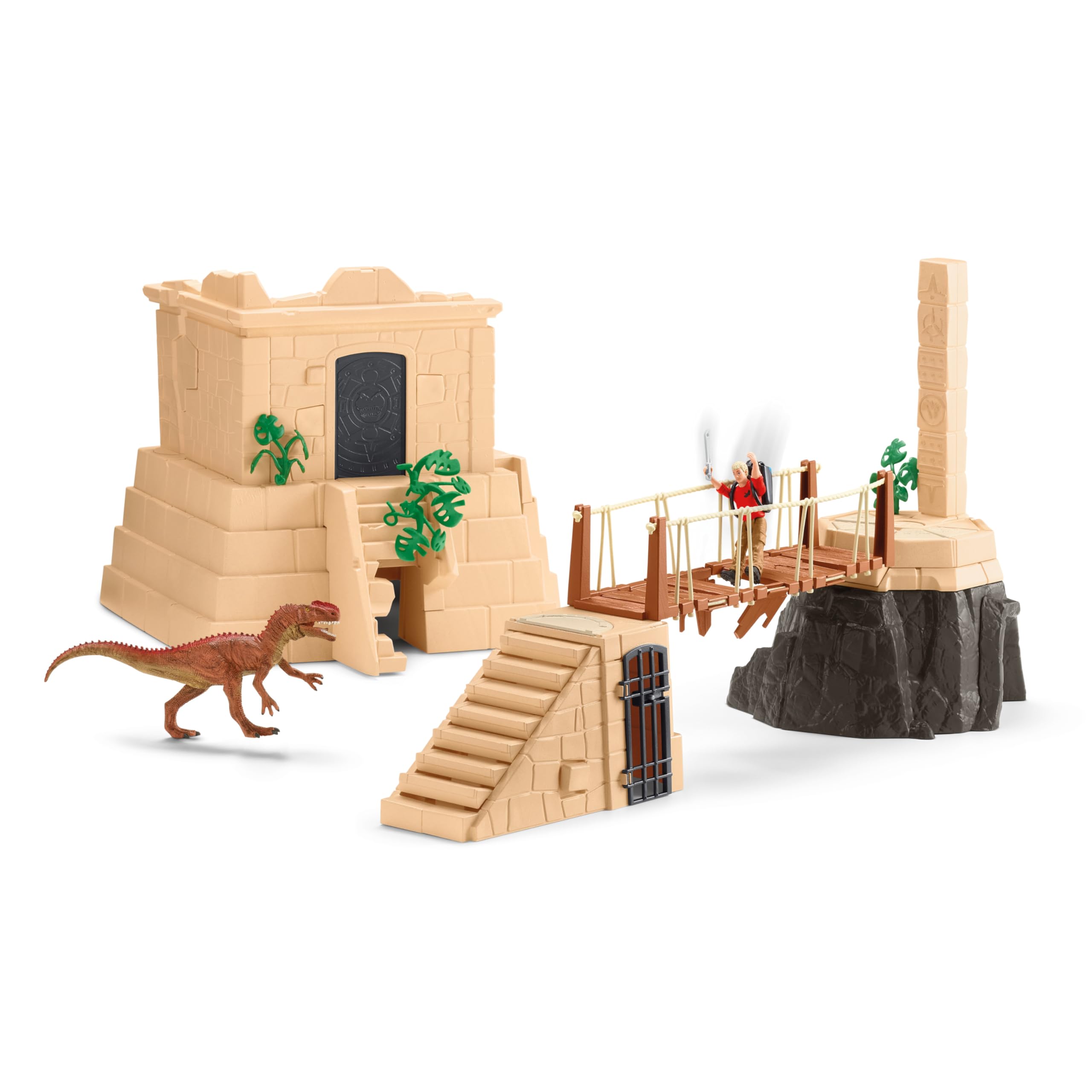 Schleich Dinosaurs | Dinotempel Eroberung 42657 | ab 5 Jahren | 124 Teile | Set inkl. Forscher Flynn, Dino Figur und Schatz | exklusiv bei Amazon