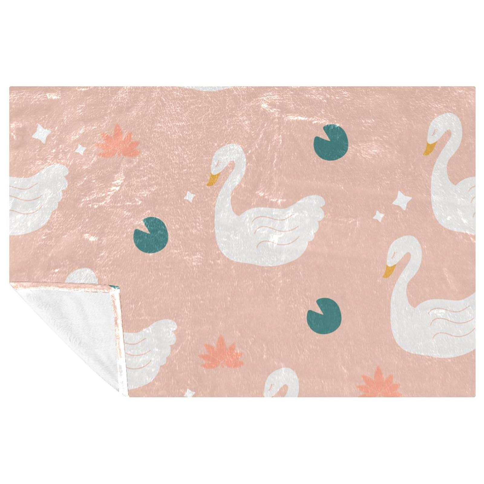 Couverture cygne chaude et douce grand plaid lit et canapé