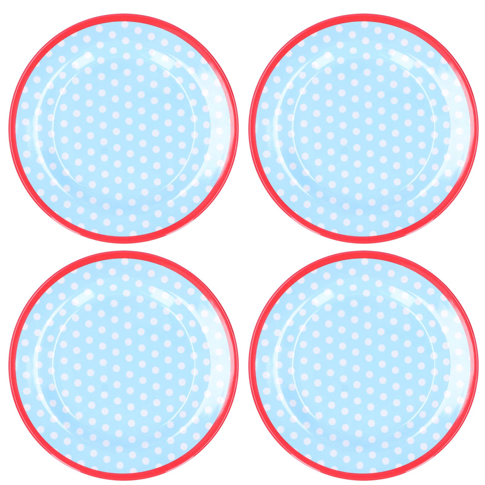 Assiettes à salade en mélamine 9 po bleu clair incassables x4